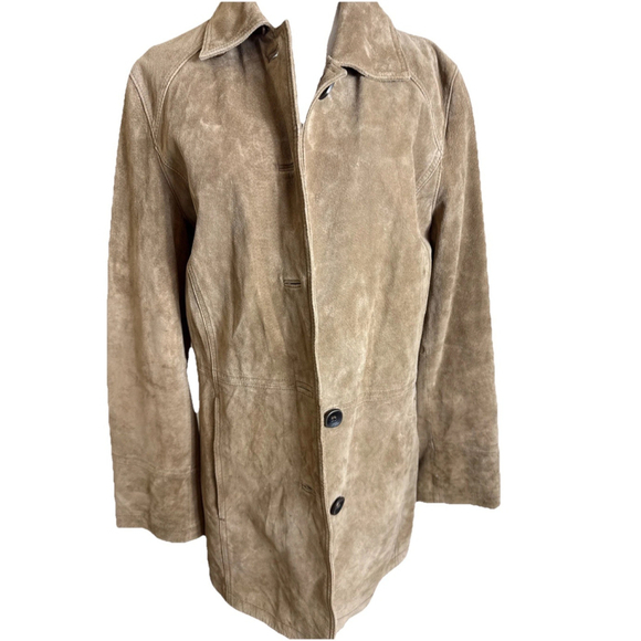 Bernardo Jackets & Blazers - Bernardo Brown Suede Leather Coat Small